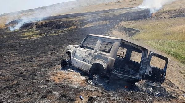 Машина стала причиной крупного пожара в природном заповеднике Крыма