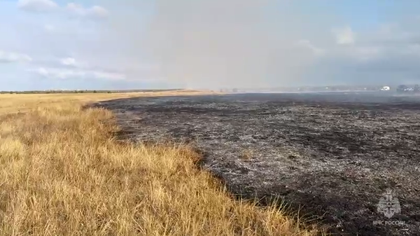 В Симферопольском районе Крыма потушили крупный ландшафтный пожар