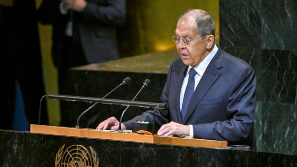 Министр иностранных дел РФ Сергей Лавров выступает на заседании в рамках недели высокого уровня 80-й сессии Генеральной Ассамблеи ООН в Нью-Йорке