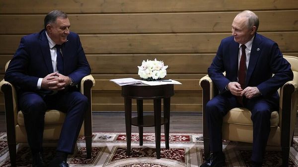 Встреча Владимира Путина с президентом Республики Сербской Милорадом Додиком