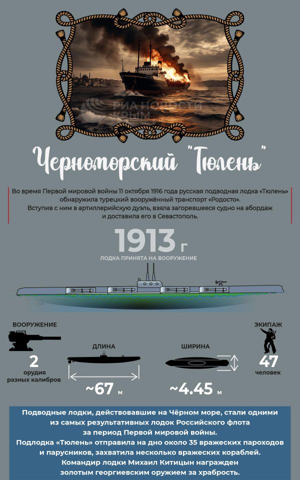 Как черноморские подводники захватили турецкий пароход Родосто