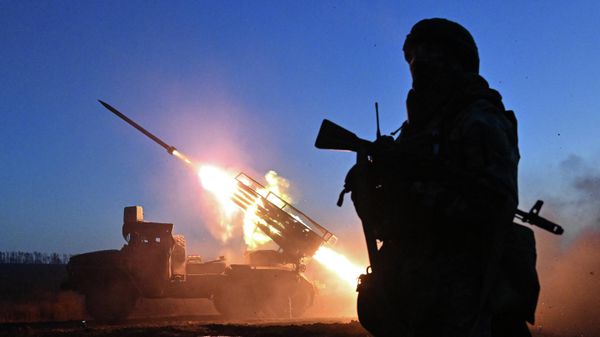Боевая работа РСЗО Град