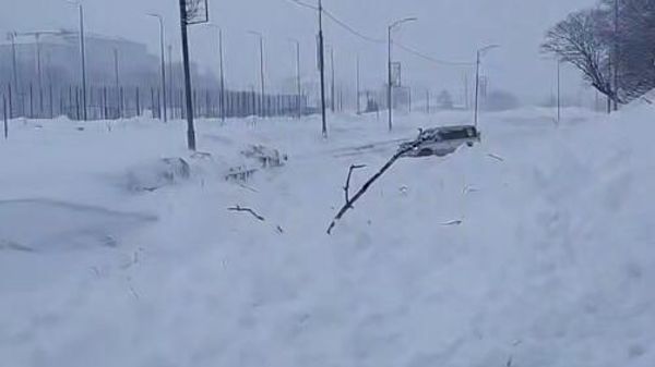 В Петропавловске-Камчатске лавина сошла на дорогу в центре города и остановила движение