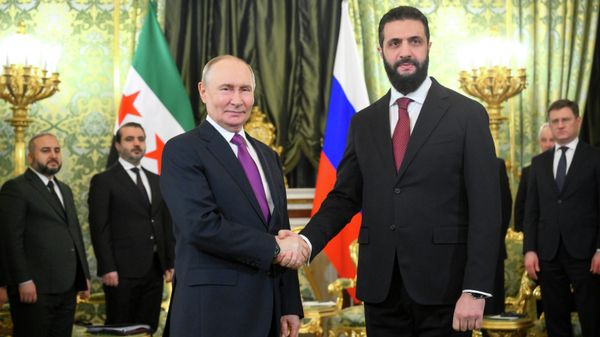 Встреча президента РФ Владимира Путина и президента Сирии Ахмеда аш-Шараа
