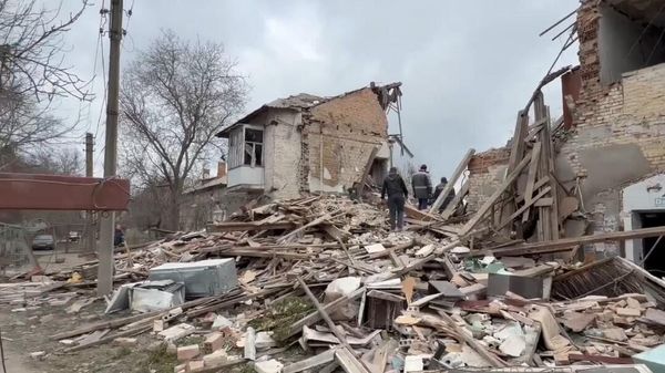 Разрушенный ударом ВСУ жилой дом в Васильевке