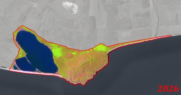 Снимки Опукского заповедника в Крыму из космоса