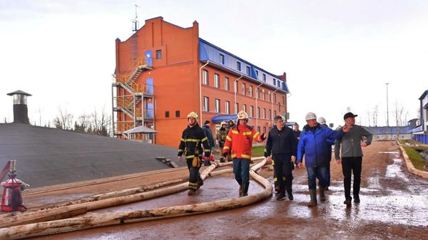 На месте тушения пожара на промышленном предприятии в Пермском крае