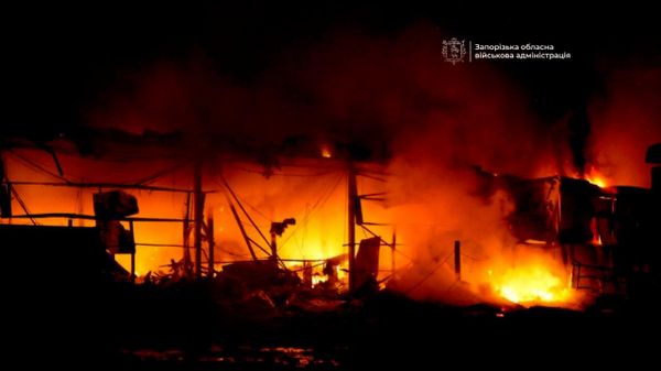 Пожар в Запорожье на территории нежилых помещений