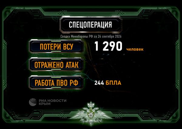 Сводка Минобороны России из зоны СВО за 24 сентября 2026
