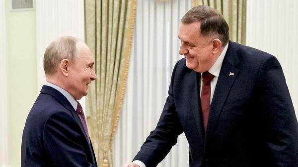 Встреча президента РФ Путина с экс-президентом Республики Сербской Додиком и премьер-министром Республики Сербской Миничем