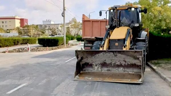 Ремонт дороги на улице Некрасова в Евпатории