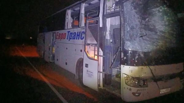 Атака БпЛА ВСУ на рейсовый автобус, который следовал по маршруту Москва — Мелитополь