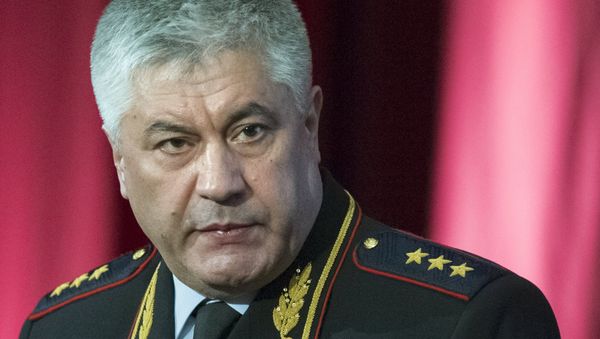 Министр внутренних дел РФ Виктор Колокольцев выступает на расширенном заседании коллегии МВД России