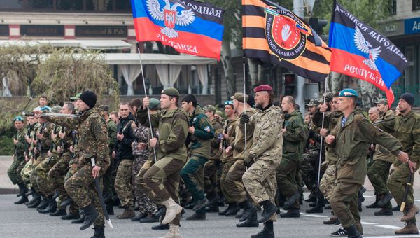 Репетиция Парада Победы в Донецке