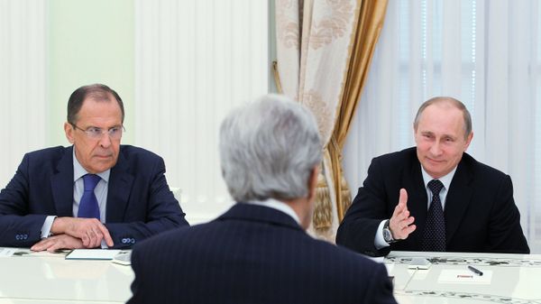 Встреча президента РФ В.Путина с Д.Керри в Кремле