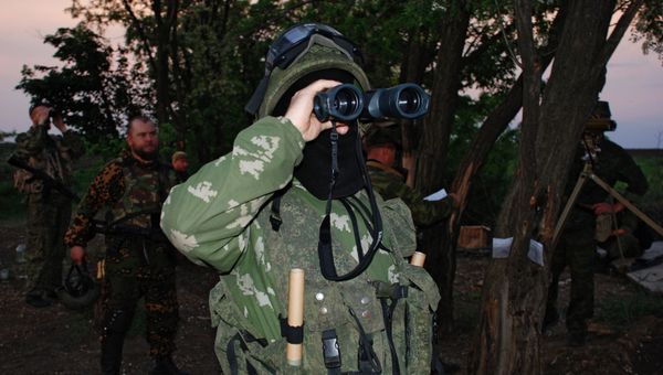 Батальонная разведка ополчения ДНР в районе поселка Широкино