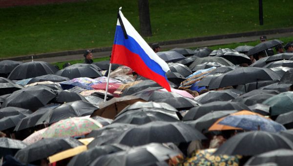 Многотысячный антитеррористический митинг на Васильевском спуске