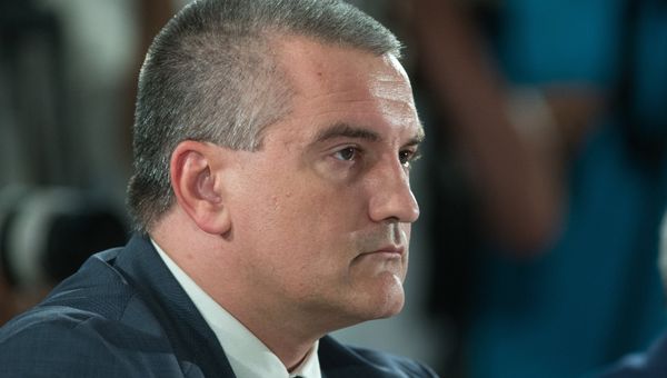 Глава Республики Крым, председатель Совета министров Республики Крым Сергей Аксенов на заседании президиума Государственного совета РФ в Крыму