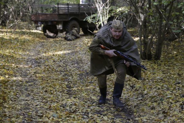 Реконструкция боя партизан против немецко-фашистских войск в Крыму