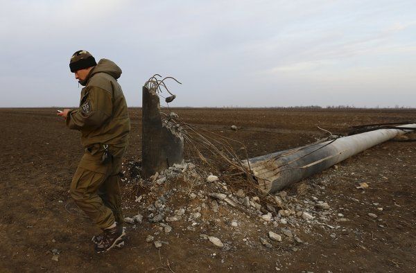 Подрыв опоры ЛЭП в Херсонской области