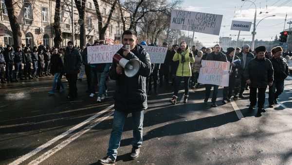 Акция протеста оппозиции в Молдавии