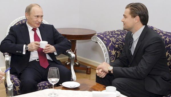 Встреча Владимира Путина и Леонардо Ди Каприо в Санкт-Петербурге