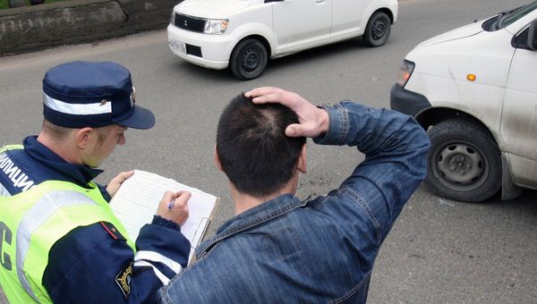 Работа ГАИ на месте ДТП