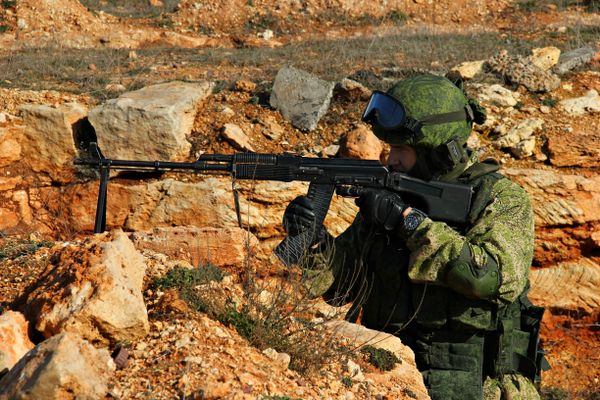 Тренировка морской пехоты Черноморского флота РФ на полигоне Казачий в Севастополе