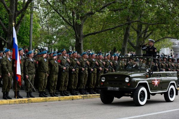 Репетиция военного парада в честь Дня Победы в Севастополе