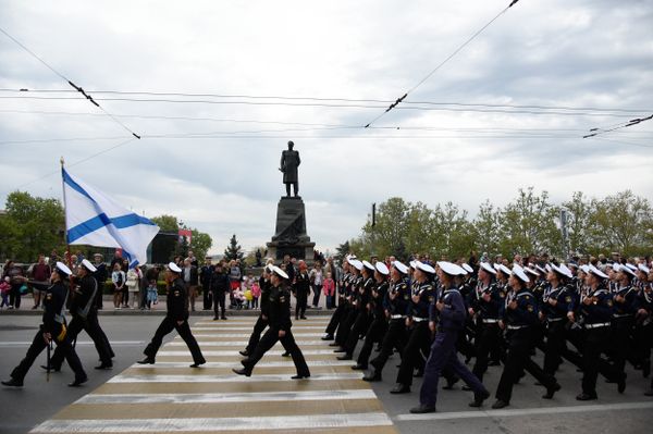 Репетиция военного парада в честь Дня Победы в Севастополе
