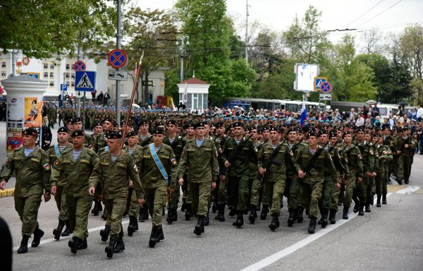 Репетиция военного парада в честь Дня Победы в Севастополе