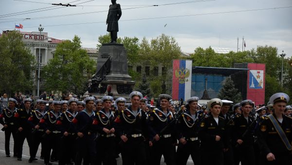 Репетиция военного парада в честь Дня Победы в Севастополе
