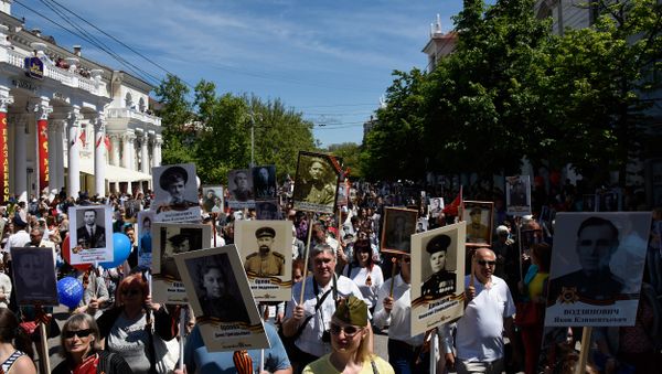 Шествие Бессмертного полка в Севастополе.