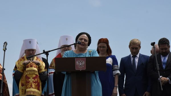 Визит главы Российского императорского дома, великой княгини Марии Владимировны Романовой и цесаревича Георгия Михайловича Романова в Евпаторию