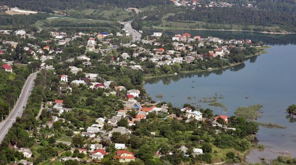 Крым с высоты птичьего полета. Симферопольское водохранилище