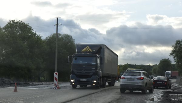 Ремонтные работы на трассе Симферополь – Феодосия возле села Родники Белогорского района