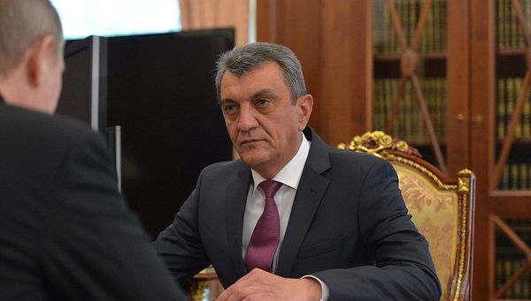 Губернатор Севастополя Сергей Меняйло на встрече с президентом России Владимиром Путиным