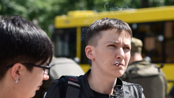 Депутат Верховной рады Украины Надежда Савченко после заседания рады