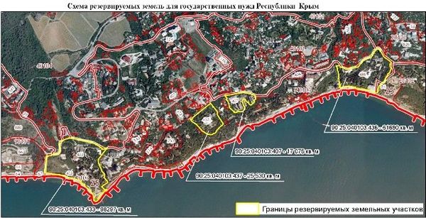 Схема резервируемых земель для государственных нужд Республики Крым