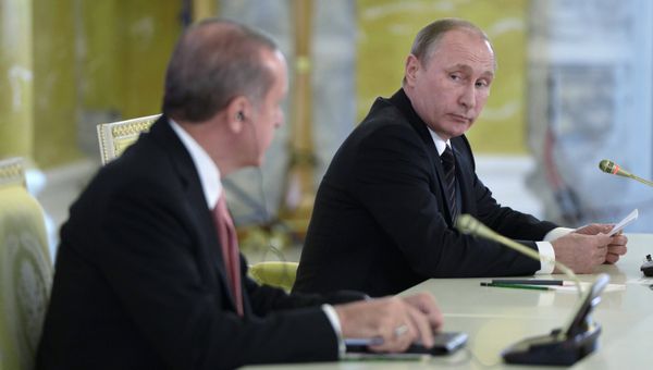 Встреча президентов России и Турции В. Путина и Р. Эрдогана в Санкт-Петербурге
