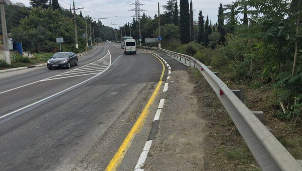 Завершен ремонт аварийного участка дороги Симферополь – Алушта – Ялта в районе поселка Массандра