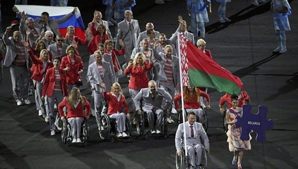 Белорусская делегация на церемонии открытия Паралимпиады в Рио-де-Жанейро