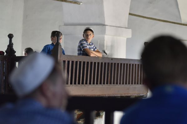 Намаз в честь праздника Курбан-байрам в Ханской мечети в Бахчисарае