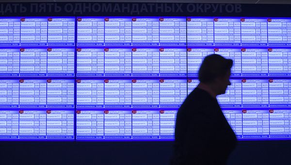 Информационное табло в ЦИК, которое будет использоваться для голосования Информационное табло в ЦИК, которое будет использоваться для голосования