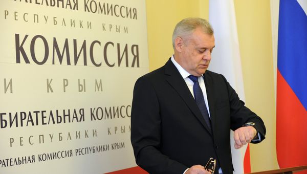 Председатель Центральной избирательной комиссии Крыма Михаил Малышев в ЦИК Республики Крым в единый день голосования