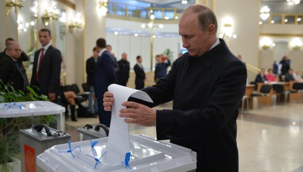 Президент РФ В. Путин на выборах в единый день голосования