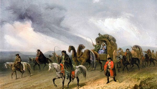 Литография Татары, путешествующие по степи