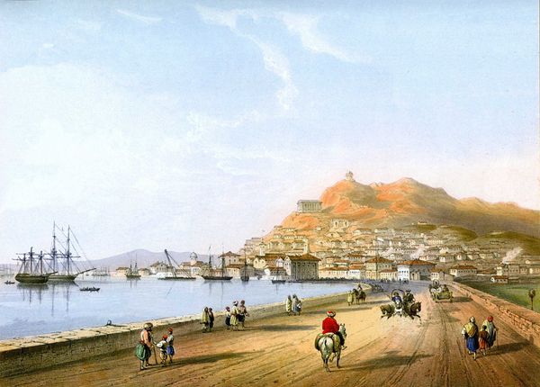 Дорога в Керчи в 1840-х гг. на литографии Карло Боссоли