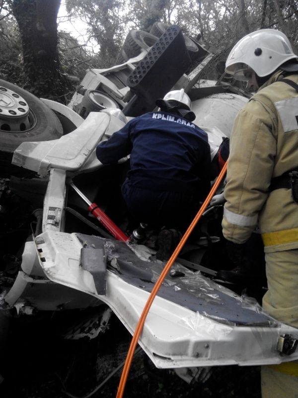 ДТП с участием грузового автомобиля MAN в Большой Ялте
