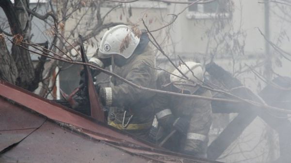 Пожар в центре Симферополя
